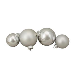 Northlight Shiny/Matte Christmas Glass Ball Ornaments - 96 Pieces - Silver