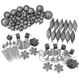 Northlight Shatterproof Christmas Ornament Set - 375 Pieces - Silver