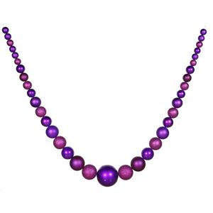 Vickerman Matte and Glitter Shatterproof Christmas Ball Garland - Purple