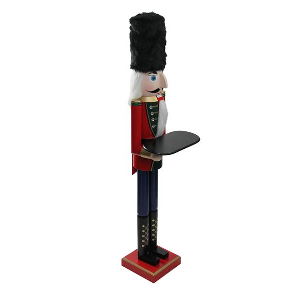 NorthlightWooden Christmas Butler Nutcracker with Tray - 48.25-in - Red