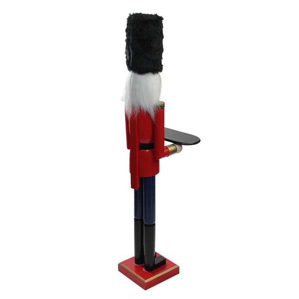 NorthlightWooden Christmas Butler Nutcracker with Tray - 48.25-in - Red
