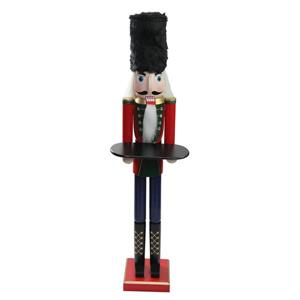 NorthlightWooden Christmas Butler Nutcracker with Tray - 48.25-in - Red