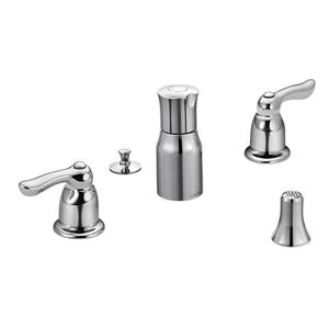Robinet de bidet à deux poignées, Château de Moen, chrome (valve vendue séparément)