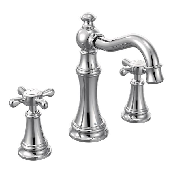 MOEN Kit Voss de robinetterie de salle de bains à deux poignées en bronze huilé de 8 pouce