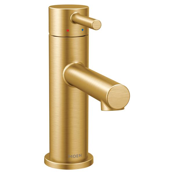Robinet mitigeur pour salle de bains de 12x30 cm en laiton zinc et acier  inoxydable de couleur dorée Vida XL - Habitium®