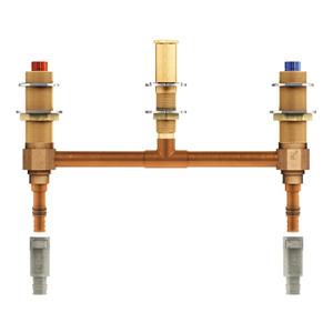 Robinet de baignoire romaine Moen M-PACT 2-H, centre de 10 po 1/2 po Pex avec adaptateur