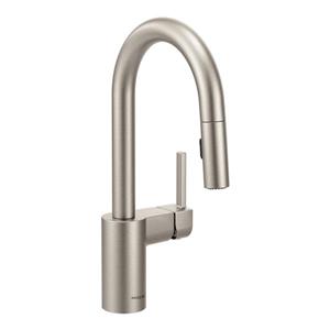 Robinet de bar à bec rétractable Align de Moen, acier inoxydable