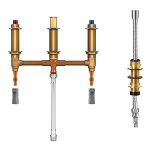 MOEN Valve System for Roman Bathtub - with Diverter - 10-in Center - 0.5-in PEX with 0.5-in CPVC Adapters