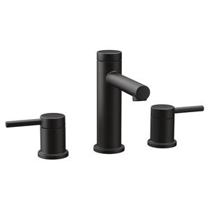 Robinet de salle de bains Align de Moen, 2 poignées, noir mat (valve vendue séparément)