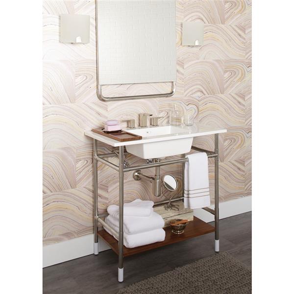 MOEN 90 Degree Bathroom Faucet 2Handle Brushed Nickel (Valve Sold