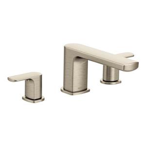 Robinet de bain romain Rizon de Moen, 2 poignées, nickel brossé (valve vendue séparément)