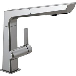 Robinet de cuisine à bec rétractable Pivitol de Delta, inox arctique
