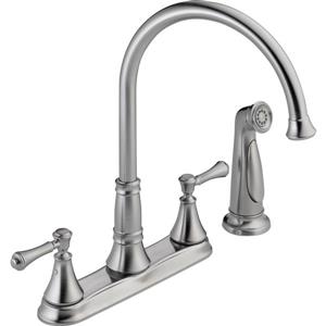 Delta Cassidy 2-Handle Kitchen Faucet with Spray - Arctic Stainless