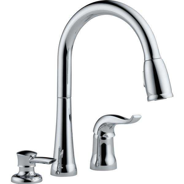 Delta Pull Down Kitchen Faucet With Soap Dispenser 16970 Sd Dst Rona
