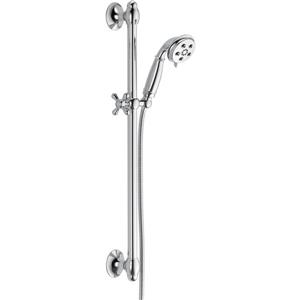 Douchette sur barre à glissière à 3 fonctions H2Okinetic(MD) de Delta, chrome