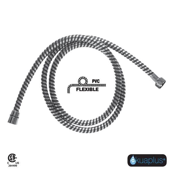Image of Akuaplus® | Flexible Black And Chrome PVC Shower Hose - 59-In - Pack Of 12 | Rona