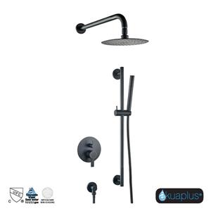 akuaplus® Elite Shower Faucet with Hand Shower and Sliding Rail - Black Matte