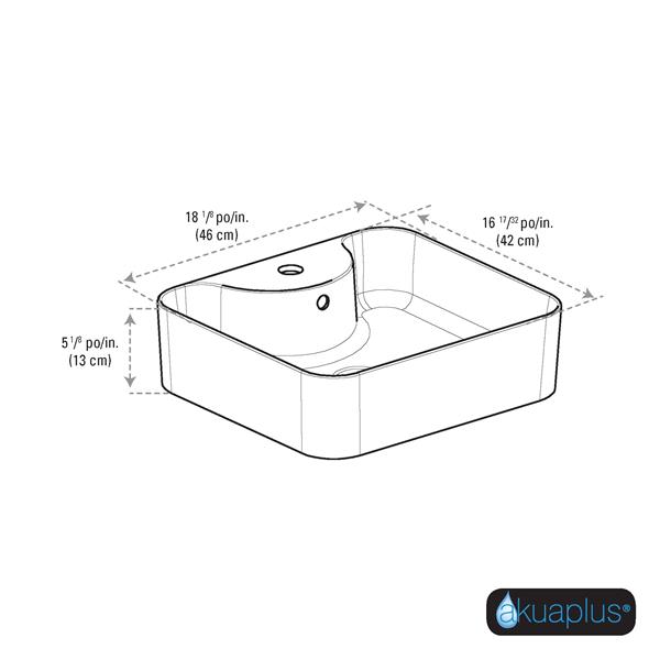 akuaplus® Zira Cultured Marble Single Hole Sink - White