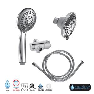 akuaplus® 3-Way Deviator Hand and Head Shower - 5 Settings - Chrome