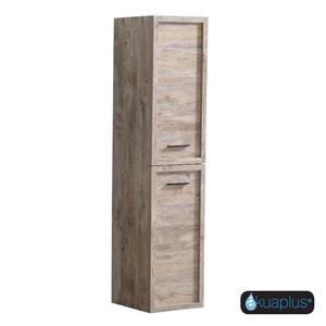 Akuaplus Zara Wall-Mounted 2-Door Linen Cabinet - 55-in x 15.75-in - Natural Wood