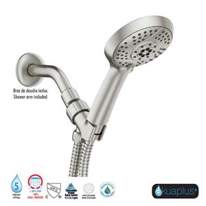 akuaplus® Hand Shower Kit  - 5 settings - Brush Nickel
