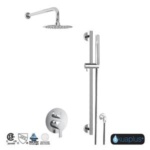 akuaplus® Elite Shower Faucet with Hand Shower and Sliding Rail - Chrome