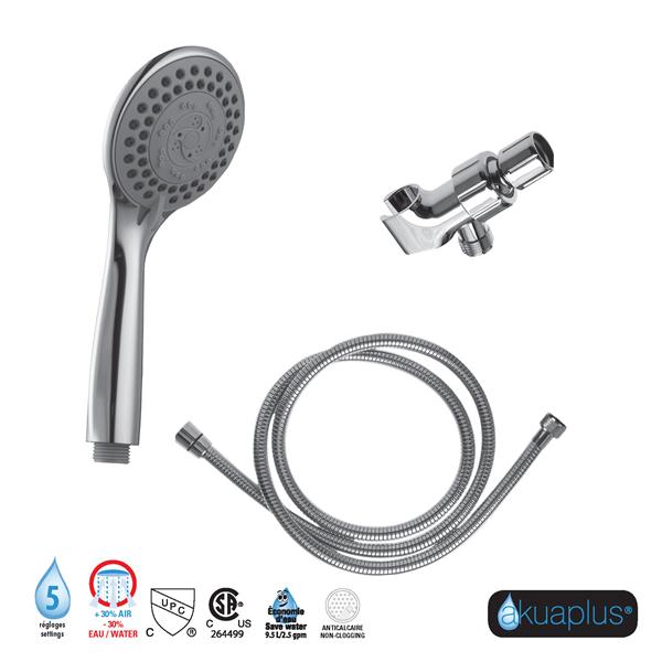 akuaplus® Hand Shower with 5 Settings - Pack of 4 - Chrome