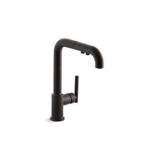 Robinet de cusine Purist de KOHLER, 1 poignée, 11,38 po, noir mat