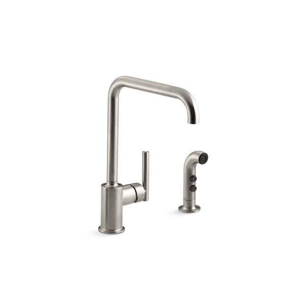 KOHLER Purist Single Handle Kitchen Sink Faucet - Stainless Steel