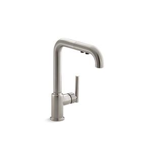 KOHLER Purist Pull-Out Kitchen Sink Faucet - 1-Handle - Stainless Steel