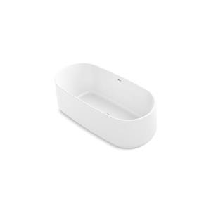 Baignoire autoportante Ceric de KOHLER, drain central, 65 po x 31 po, blanc
