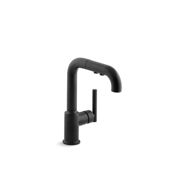 KOHLER Purist Pull-Out Kitchen Sink Faucet - Matte Black