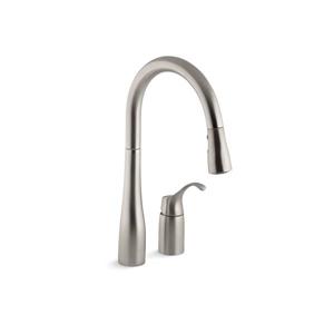KOHLER Simplice Pull-Down Kitchen Sink Faucet - 1-Handle - Stainless Steel