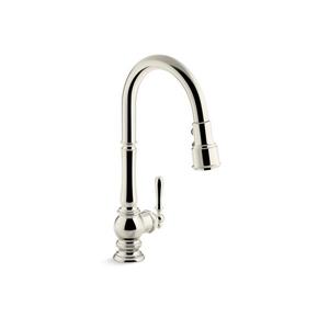KOHLER Artifacts High-Arc Kitchen Sink Faucet - 1-Handle - Polished Nickel