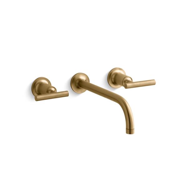 KOHLER Purist Bathroom Sink Faucet with Drain 2Handle Brushed Gold