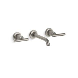 Robinet de lavabo Purist de KOHLER avec drain intégré, 2 poignées, nickel brossé