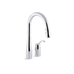 KOHLER Simplice Pull-Down Kitchen Sink Faucet - 1-Handle - Polished Chrome