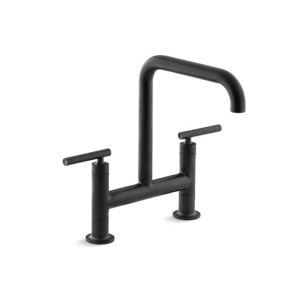 KOHLER Purist High-Arc Kitchen Sink Faucet - 2-Handle - Matte Black