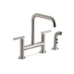 KOHLER Purist High-Arc Kitchen Sink Faucet - 2-Handle - Stainless Steel