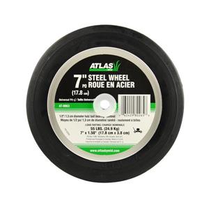 Atlas Replacement Steel Lawn Mower Wheel - Centered Ball Bearing Hub - 7-in