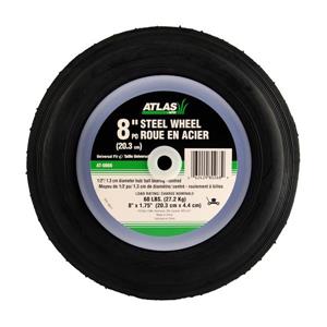 Atlas Replacement Steel Lawn Mower Wheel - Centered Ball Bearing Hub - 8-in