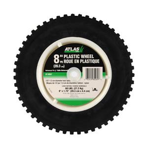 Roue Atlas en plastique pour tondeuse à gazon, 8 po x 1,75 po