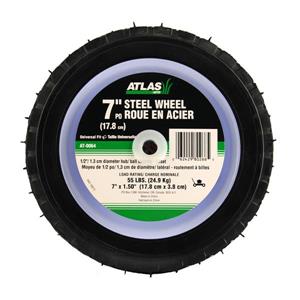 Atlas Replacement Steel Lawn Mower Wheel - 7-in