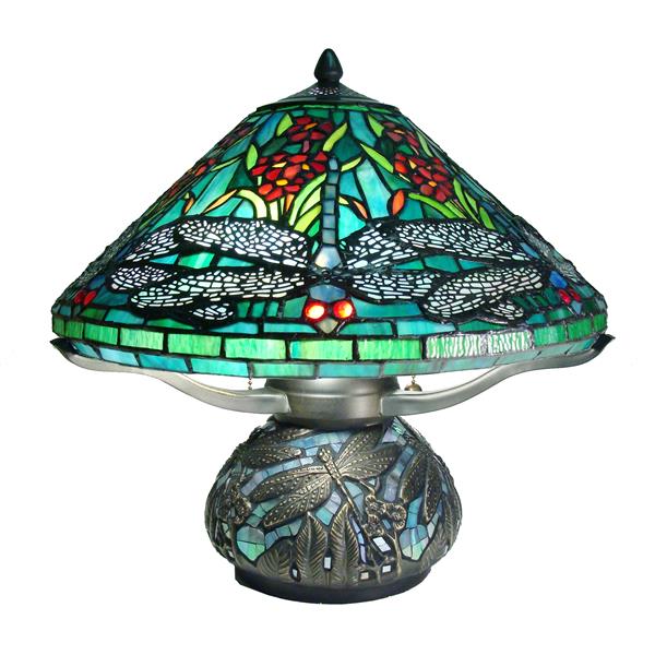Fine Art Lighting Ltd. Tiffany Style Table Lamp -16-in - Blue/Green