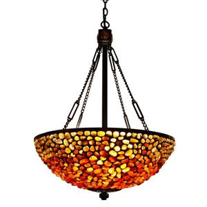 Lampe suspendue style Tiffany de Fine Art Lighting, 24 po, bronze ancien