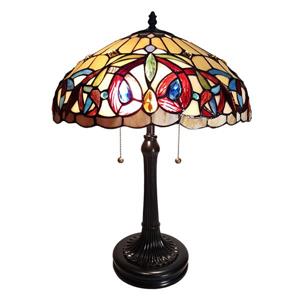 Lampe de table style Tiffany de Fine Art Lighting, verre, 23 po, bronze et rouge