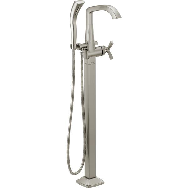 Delta Stryke Freestanding Bathtub Faucet - 9.72-in. - Stainless Steel