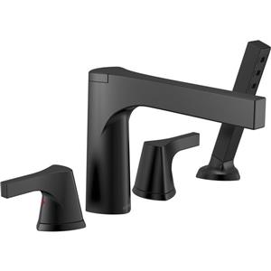 Delta Zura Deck Mount Roman Tub Faucet - 9.81-in. - Matte Black