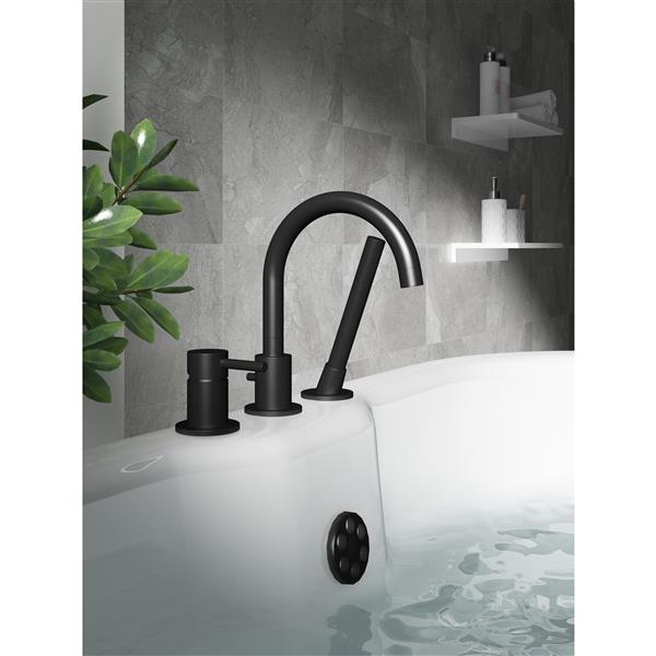 A&E Bath & Shower Oxford Matte Black Deck Mount Faucet