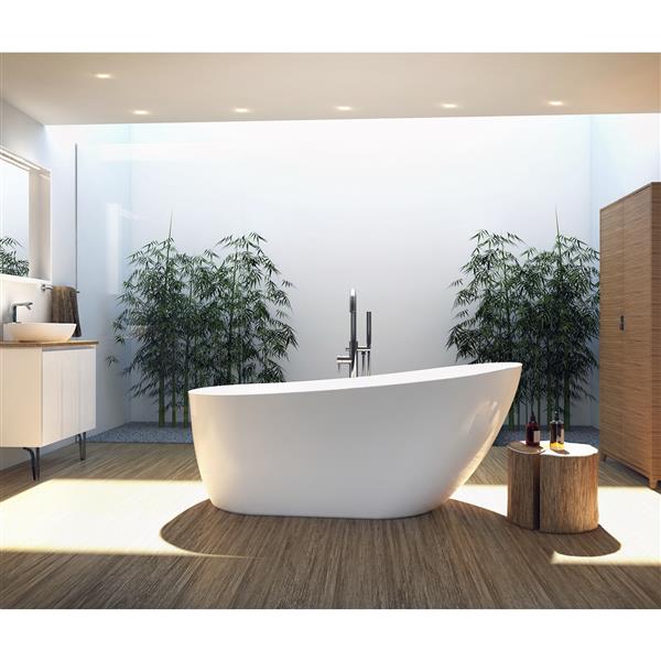 A&E Bath and Shower Riviera Freestanding Bathtub - 67-in - White